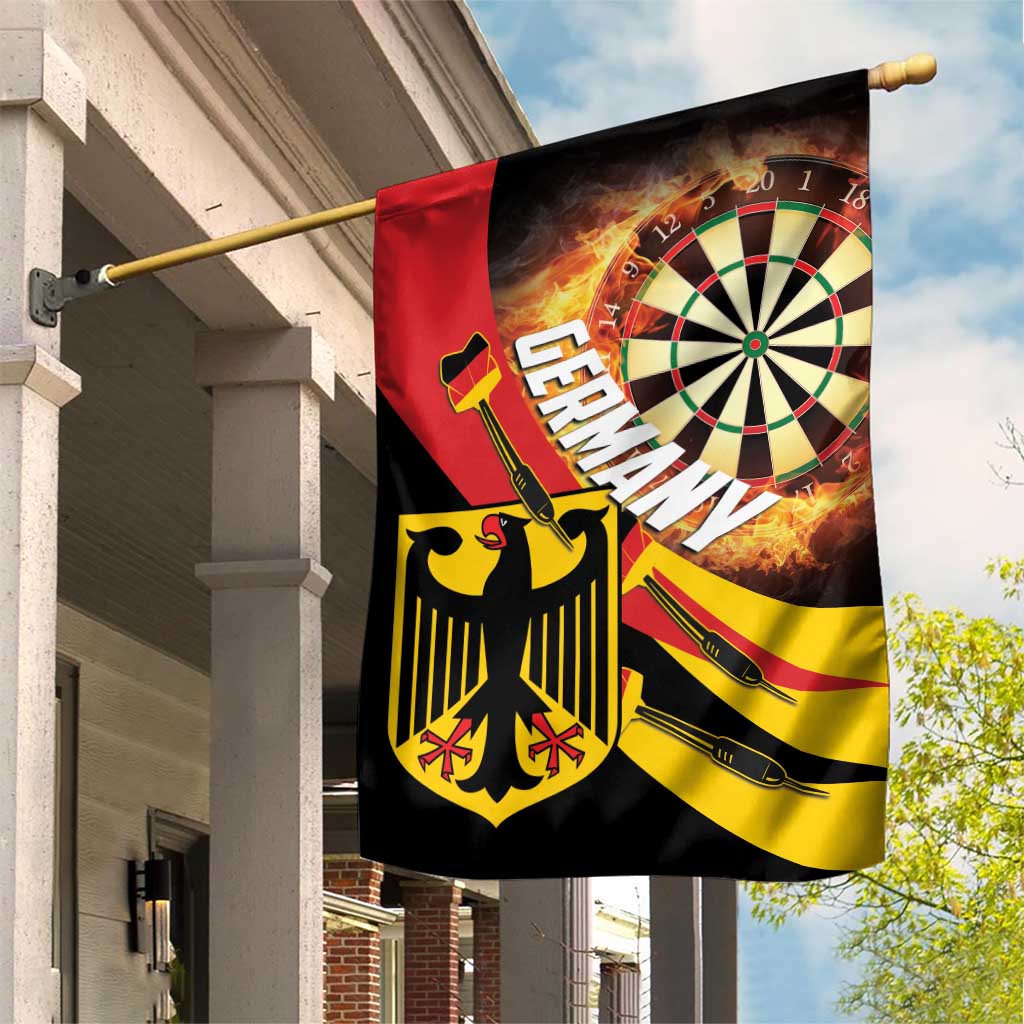 Germany Darts Garden Flag Flaming Dartboard Style - Wonder Print Shop