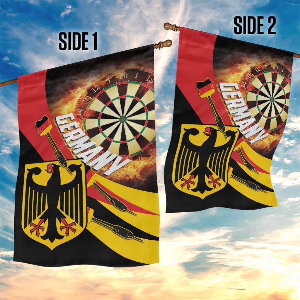 Germany Darts Garden Flag Flaming Dartboard Style - Wonder Print Shop
