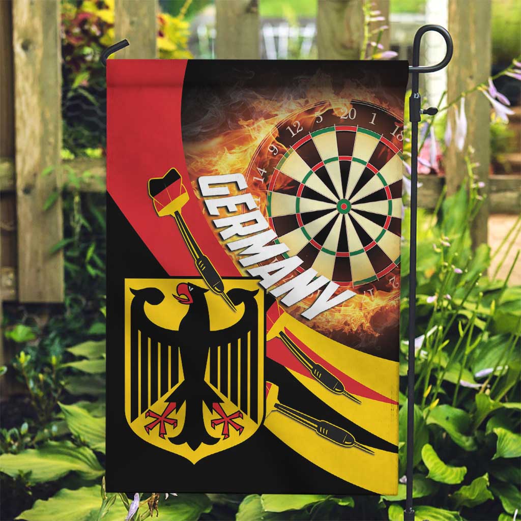 Germany Darts Garden Flag Flaming Dartboard Style - Wonder Print Shop