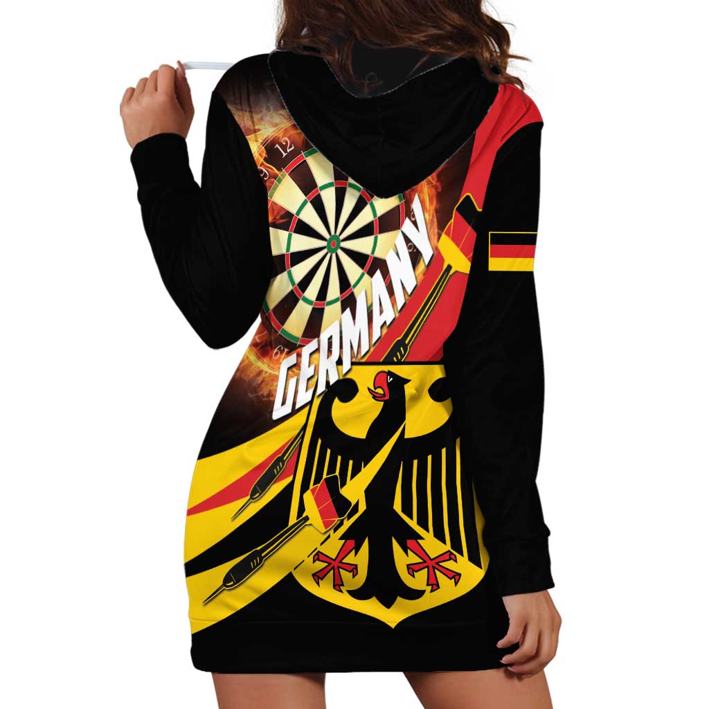 Germany Darts Hoodie Dress Flaming Dartboard Style - Wonder Print Shop