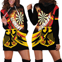 Germany Darts Hoodie Dress Flaming Dartboard Style - Wonder Print Shop