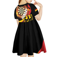 Germany Darts Kid Short Sleeve Dress Flaming Dartboard Style - Wonder Print Shop