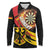 Germany Darts Long Sleeve Polo Shirt Flaming Dartboard Style - Wonder Print Shop