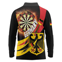 Germany Darts Long Sleeve Polo Shirt Flaming Dartboard Style - Wonder Print Shop