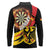 Germany Darts Long Sleeve Polo Shirt Flaming Dartboard Style - Wonder Print Shop