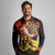 Germany Darts Long Sleeve Polo Shirt Flaming Dartboard Style - Wonder Print Shop