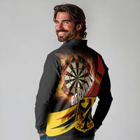 Germany Darts Long Sleeve Polo Shirt Flaming Dartboard Style - Wonder Print Shop