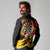 Germany Darts Long Sleeve Polo Shirt Flaming Dartboard Style - Wonder Print Shop