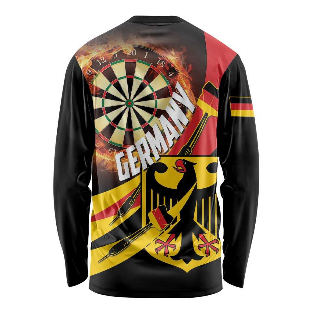 Germany Darts Long Sleeve Shirt Flaming Dartboard Style - Wonder Print Shop