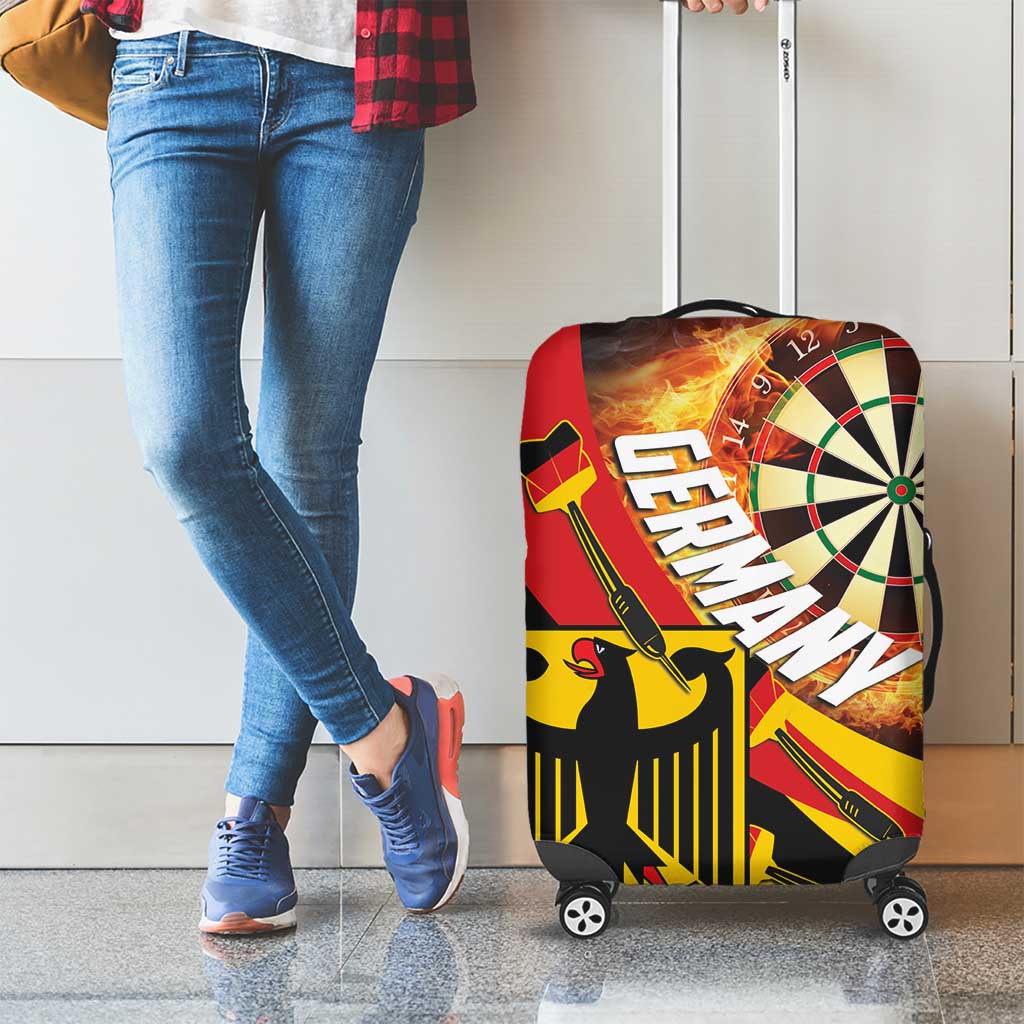 Germany Darts Luggage Cover Flaming Dartboard Style - Wonder Print Shop