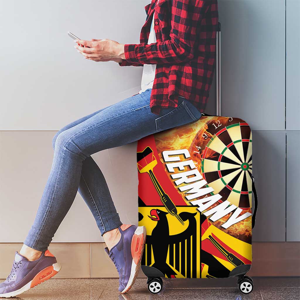 Germany Darts Luggage Cover Flaming Dartboard Style - Wonder Print Shop