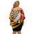 Germany Darts Off Shoulder Short Dress Flaming Dartboard Style - Wonder Print Shop