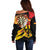 Germany Darts Off Shoulder Sweater Flaming Dartboard Style - Wonder Print Shop