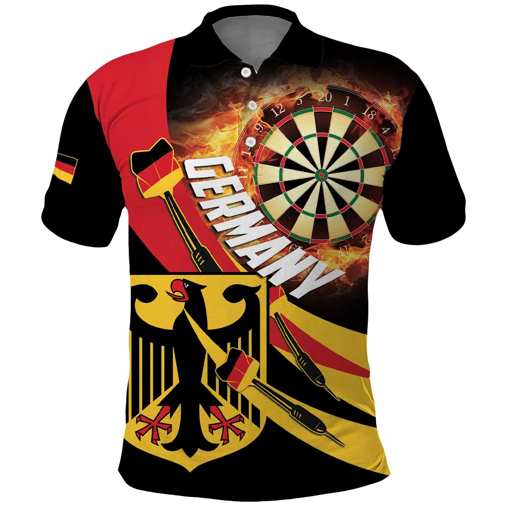 Germany Darts Polo Shirt Flaming Dartboard Style - Wonder Print Shop