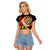 Germany Darts Raglan Cropped T Shirt Flaming Dartboard Style - Wonder Print Shop