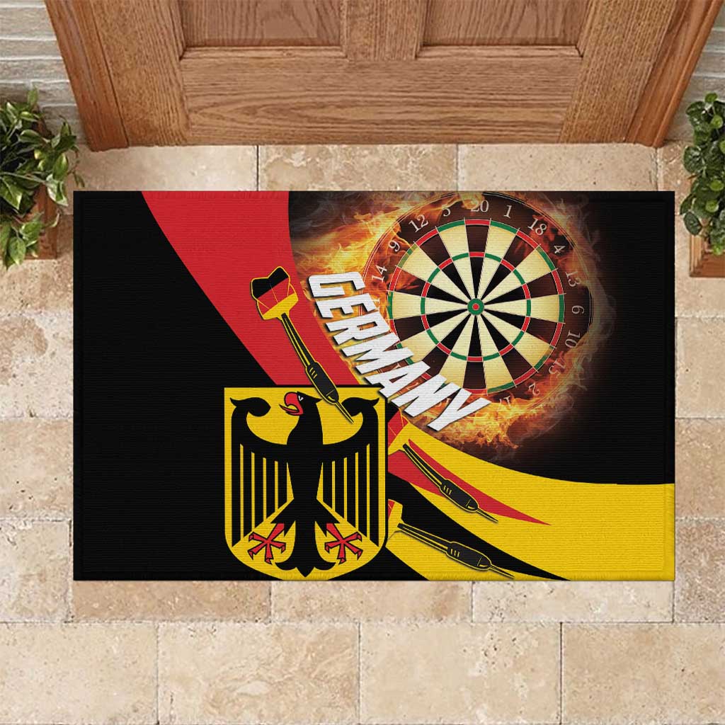 Germany Darts Rubber Doormat Flaming Dartboard Style - Wonder Print Shop