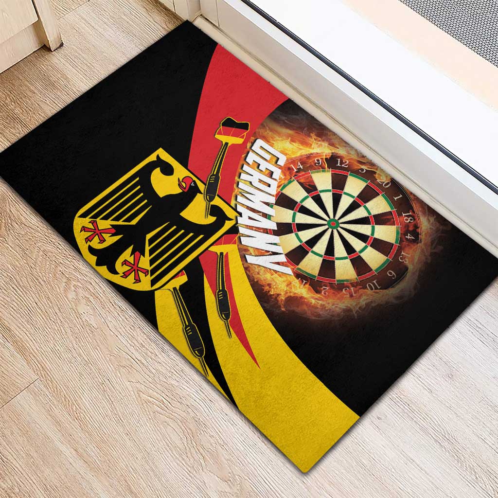 Germany Darts Rubber Doormat Flaming Dartboard Style - Wonder Print Shop