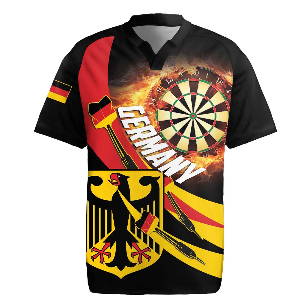 Germany Darts Rugby Jersey Flaming Dartboard Style - Wonder Print Shop