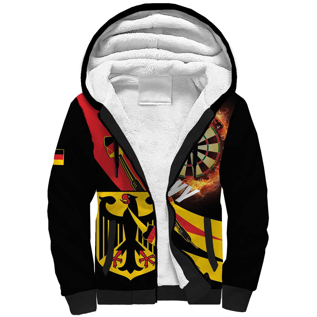 Germany Darts Sherpa Hoodie Flaming Dartboard Style - Wonder Print Shop