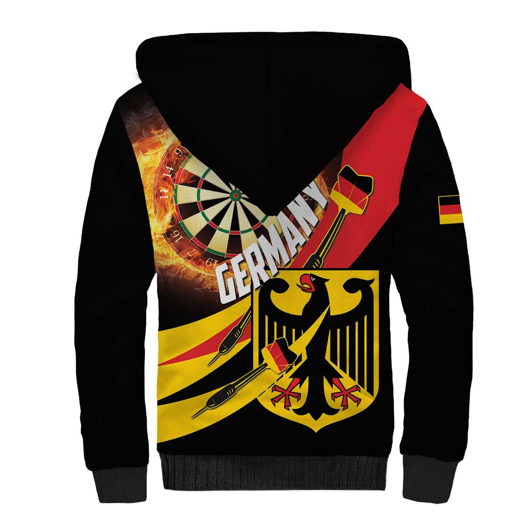 Germany Darts Sherpa Hoodie Flaming Dartboard Style - Wonder Print Shop