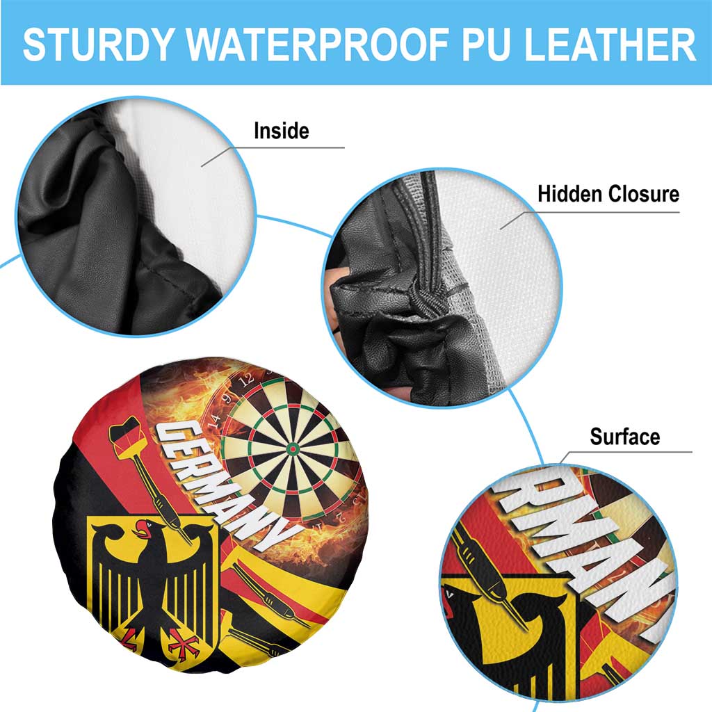 Germany Darts Spare Tire Cover Flaming Dartboard Style - Wonder Print Shop