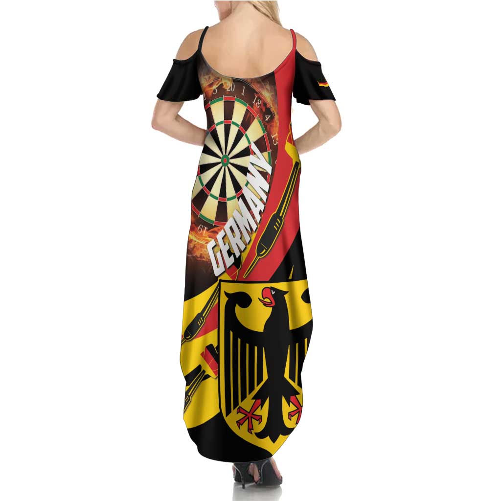 Germany Darts Summer Maxi Dress Flaming Dartboard Style - Wonder Print Shop