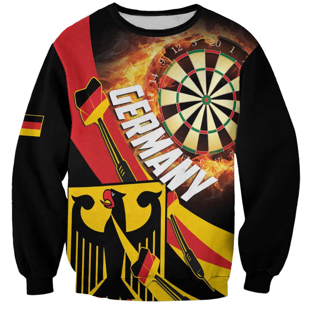 Germany Darts Sweatshirt Flaming Dartboard Style - Wonder Print Shop