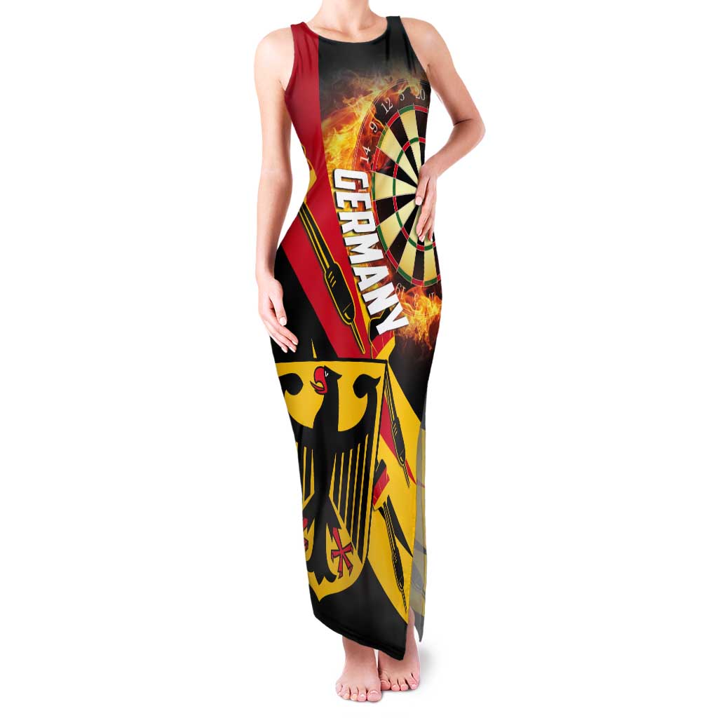 Germany Darts Tank Maxi Dress Flaming Dartboard Style - Wonder Print Shop