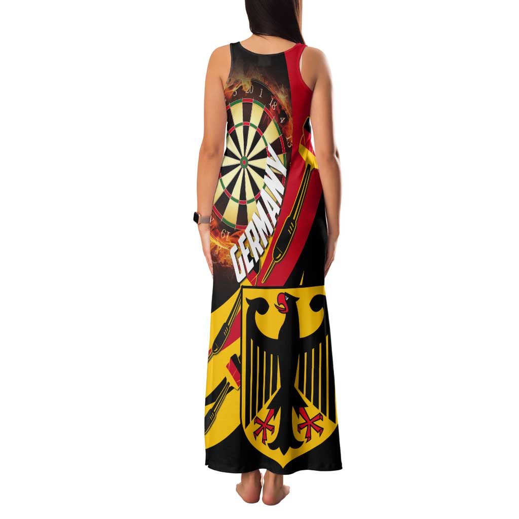 Germany Darts Tank Maxi Dress Flaming Dartboard Style - Wonder Print Shop