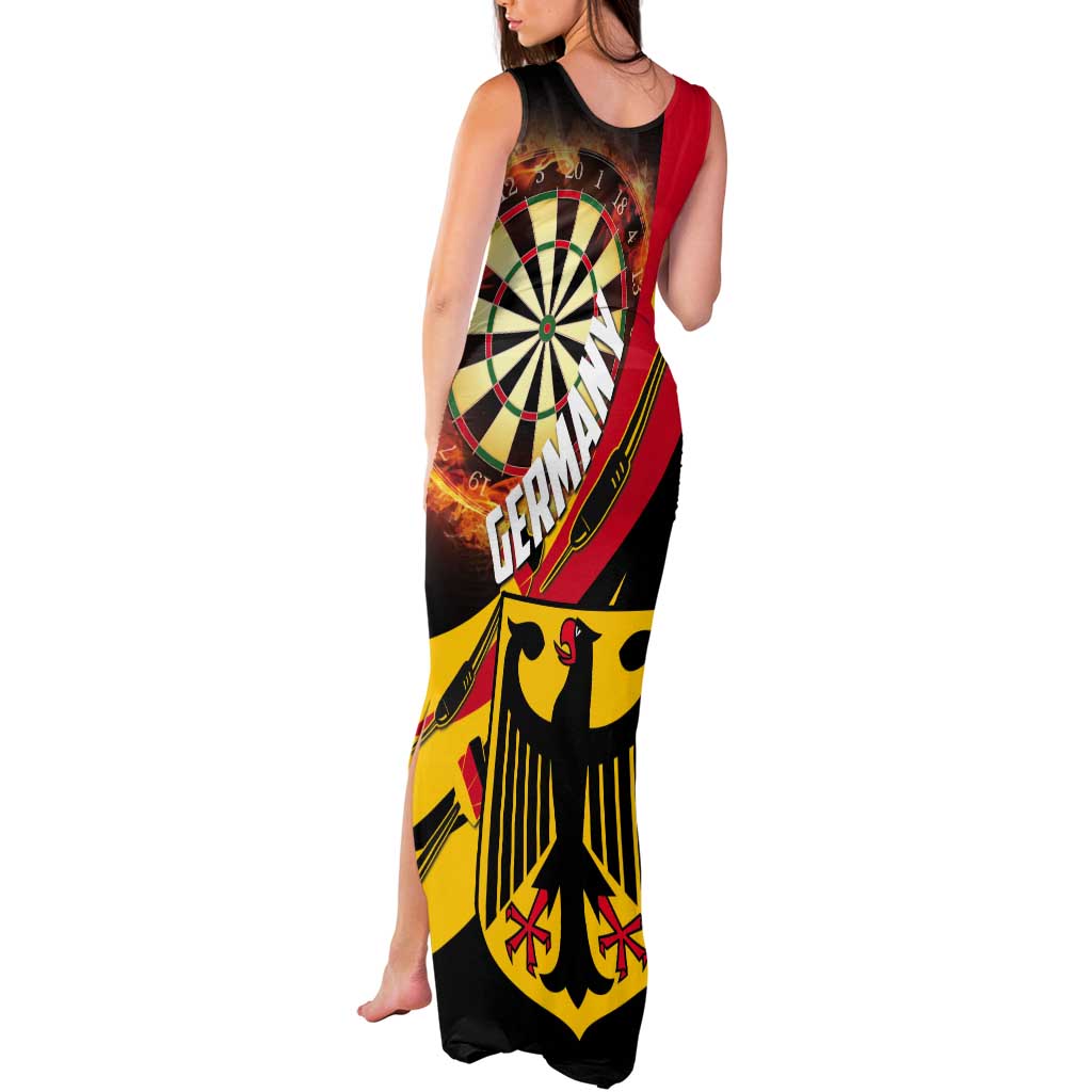 Germany Darts Tank Maxi Dress Flaming Dartboard Style - Wonder Print Shop
