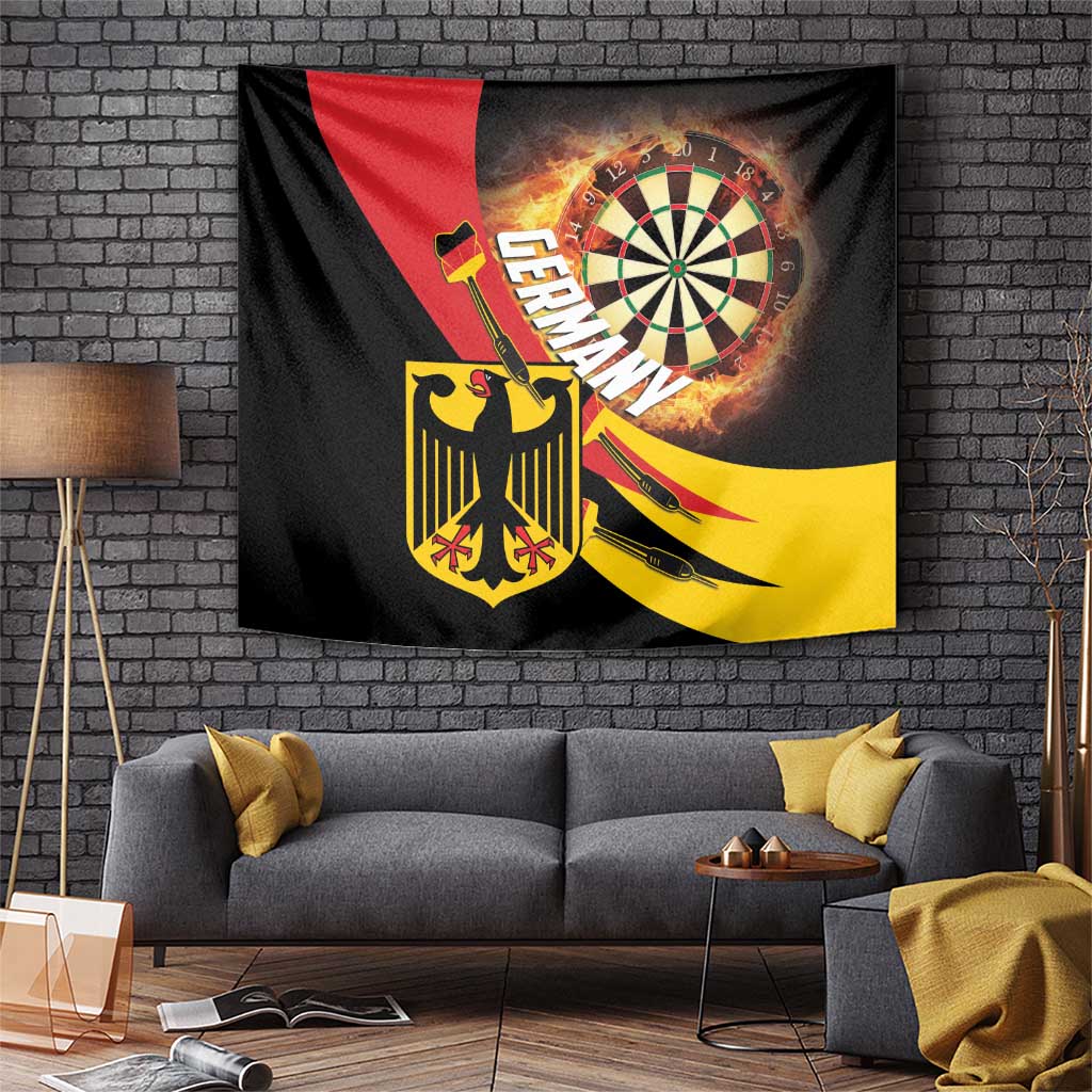 Germany Darts Tapestry Flaming Dartboard Style - Wonder Print Shop