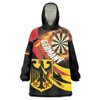 Germany Darts Wearable Blanket Hoodie Flaming Dartboard Style - Wonder Print Shop