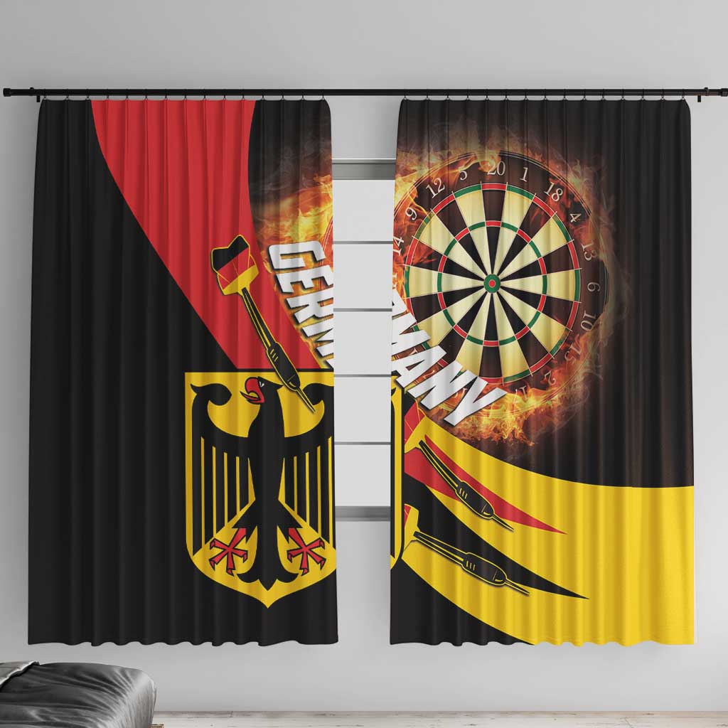 Germany Darts Window Curtain Flaming Dartboard Style - Wonder Print Shop