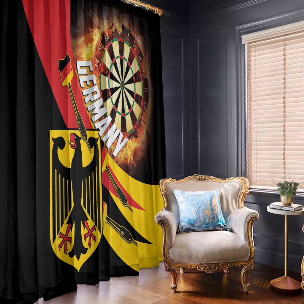 Germany Darts Window Curtain Flaming Dartboard Style - Wonder Print Shop
