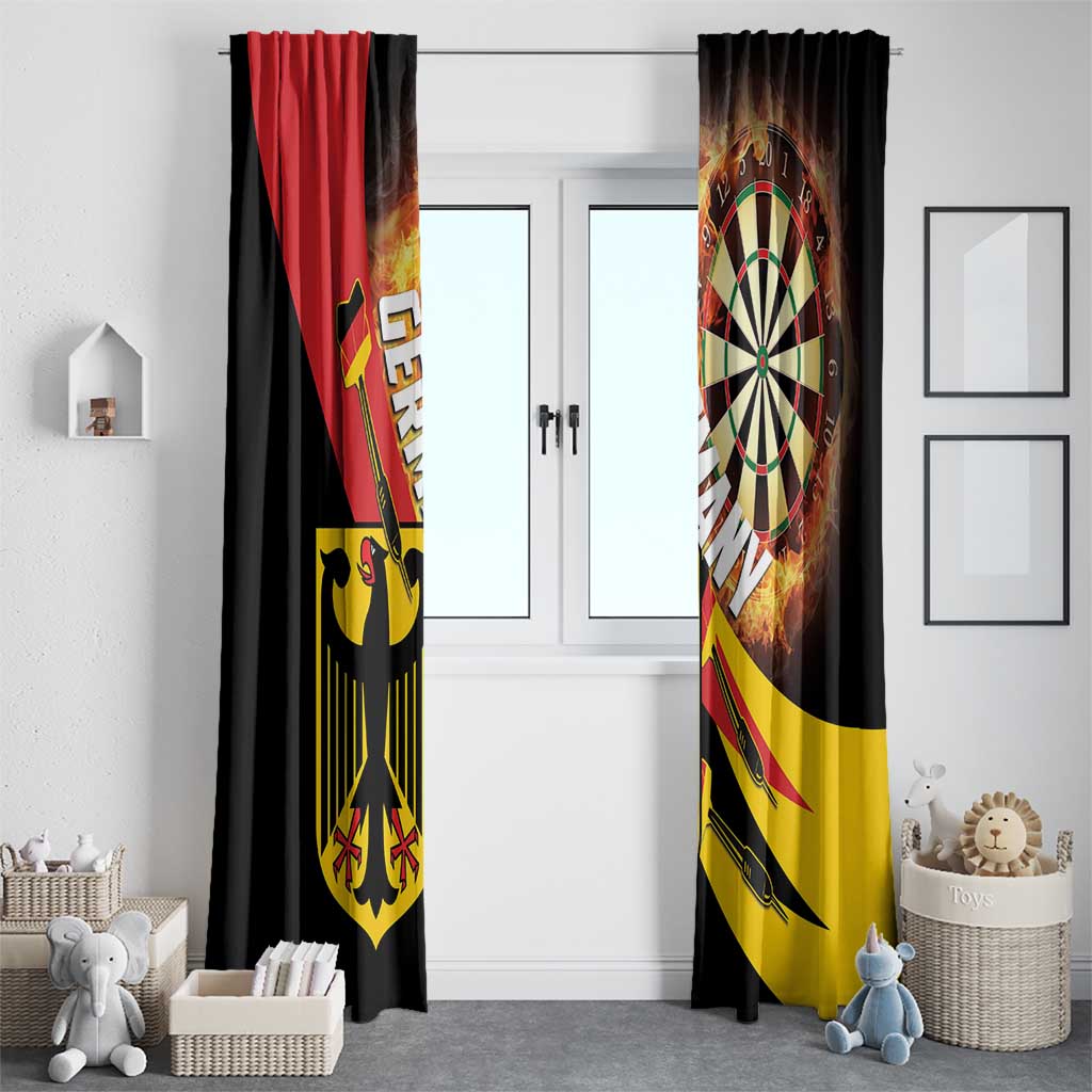 Germany Darts Window Curtain Flaming Dartboard Style - Wonder Print Shop