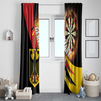 Germany Darts Window Curtain Flaming Dartboard Style - Wonder Print Shop