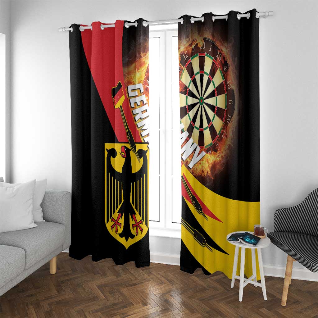 Germany Darts Window Curtain Flaming Dartboard Style - Wonder Print Shop