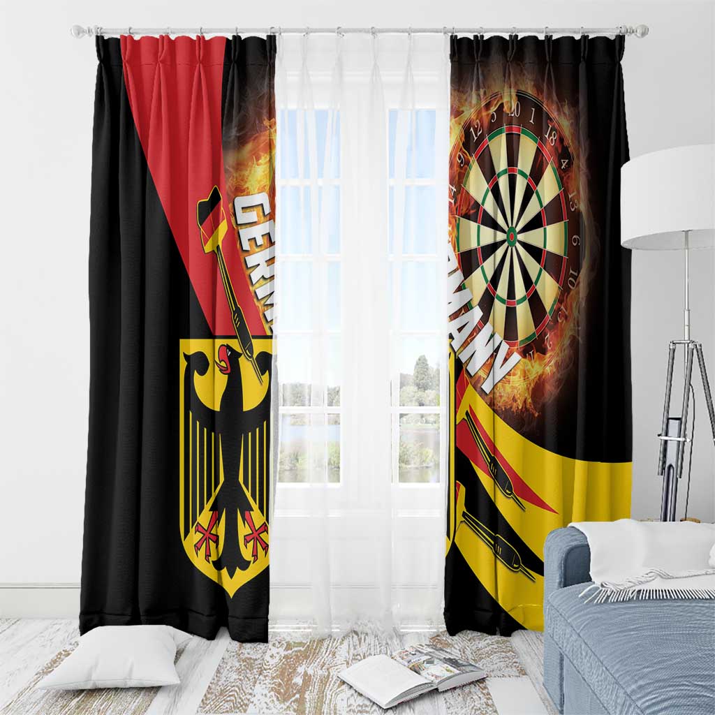 Germany Darts Window Curtain Flaming Dartboard Style - Wonder Print Shop