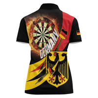 Germany Darts Women Polo Shirt Flaming Dartboard Style - Wonder Print Shop