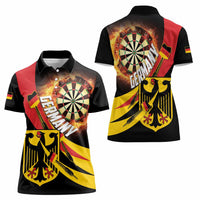 Germany Darts Women Polo Shirt Flaming Dartboard Style - Wonder Print Shop