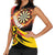 Germany Darts Women Sleeveless Polo Shirt Flaming Dartboard Style - Wonder Print Shop