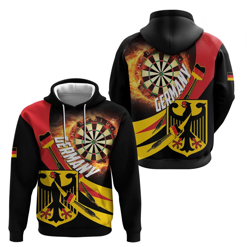 Germany Darts Zip Hoodie Flaming Dartboard Style - Wonder Print Shop