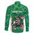 Personalised Ireland Darts Family Matching Off The Shoulder Long Sleeve Dress and Hawaiian Shirt Irish Dartboard Mascot Shamrock Pattern - Wonder Print Shop