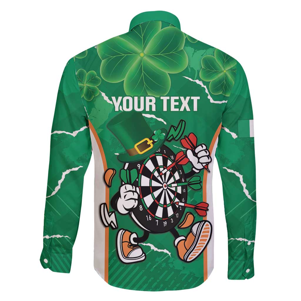Personalised Ireland Darts Family Matching Short Sleeve Bodycon Dress and Hawaiian Shirt Irish Dartboard Mascot Shamrock Pattern - Wonder Print Shop