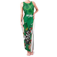 Personalised Ireland Darts Family Matching Tank Maxi Dress and Hawaiian Shirt Irish Dartboard Mascot Shamrock Pattern - Wonder Print Shop