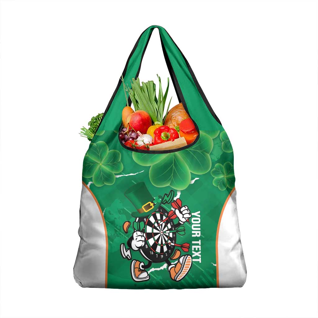 Personalised Ireland Darts Grocery Bag Irish Dartboard Mascot Shamrock Pattern