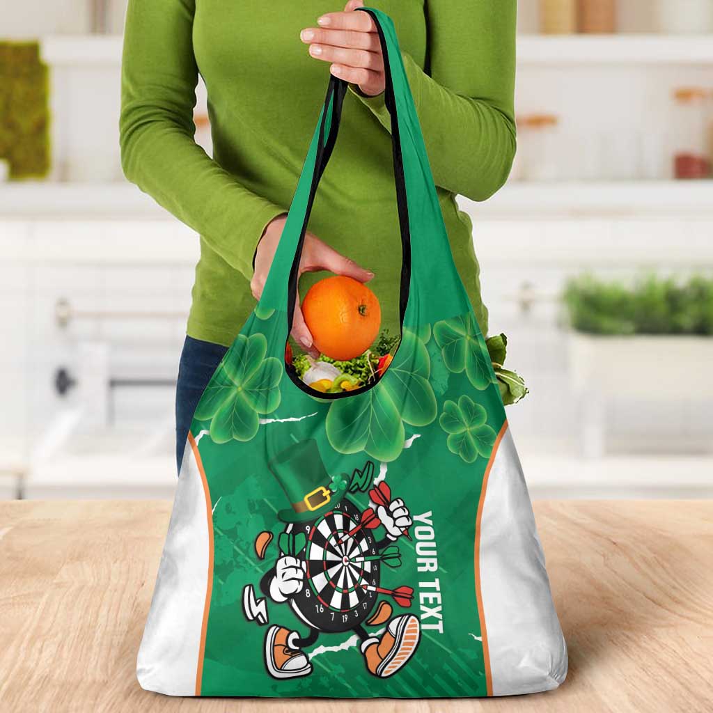 Personalised Ireland Darts Grocery Bag Irish Dartboard Mascot Shamrock Pattern
