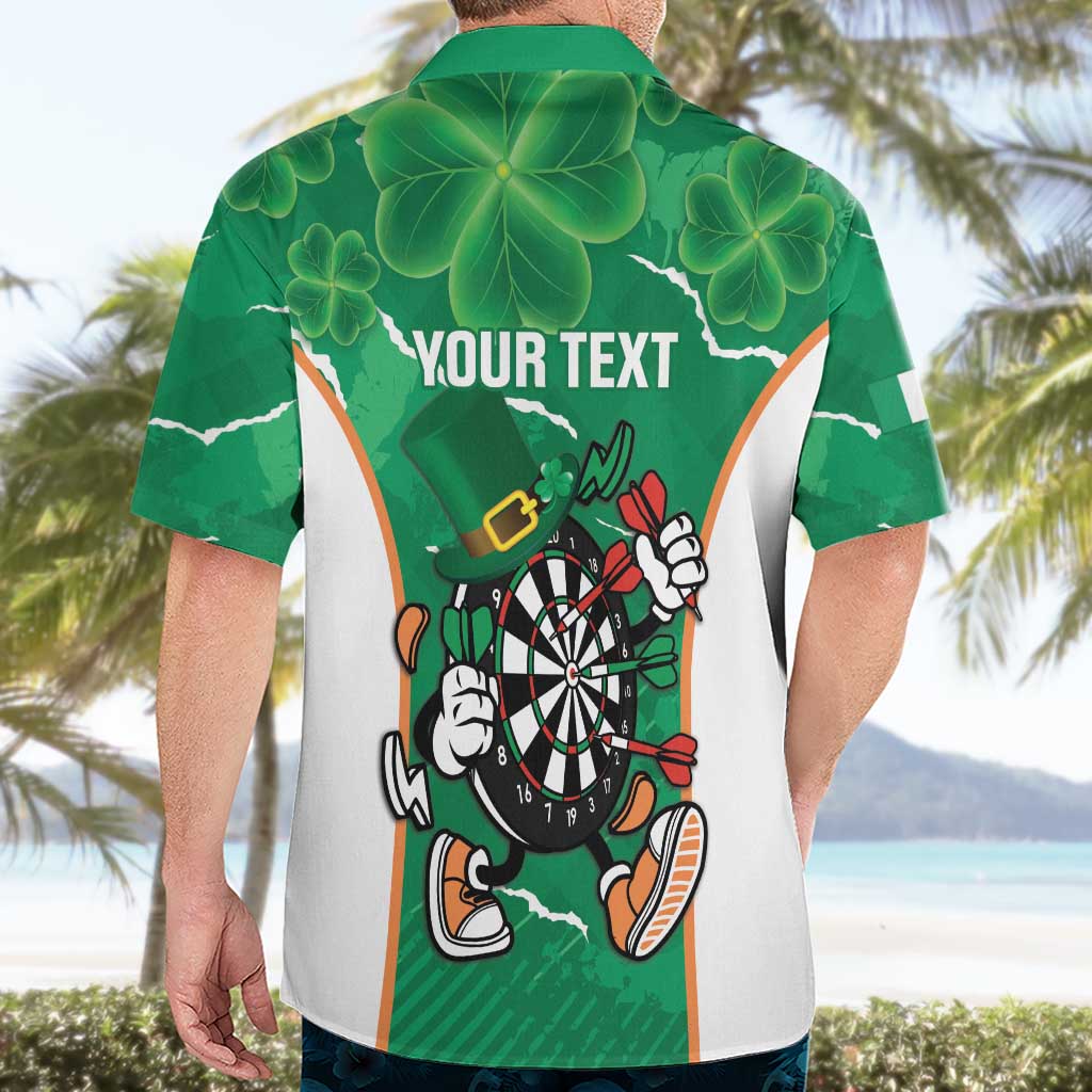 Personalised Ireland Darts Hawaiian Shirt Irish Dartboard Mascot Shamrock Pattern - Wonder Print Shop