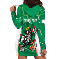 Personalised Ireland Darts Hoodie Dress Irish Dartboard Mascot Shamrock Pattern - Wonder Print Shop