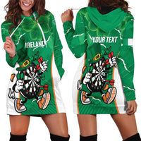 Personalised Ireland Darts Hoodie Dress Irish Dartboard Mascot Shamrock Pattern - Wonder Print Shop